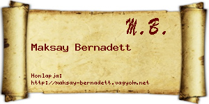 Maksay Bernadett névjegykártya