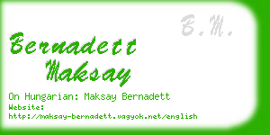 bernadett maksay business card